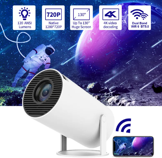 Mini Projector 4K 1080P Wifi, Compatible with Mobilephone